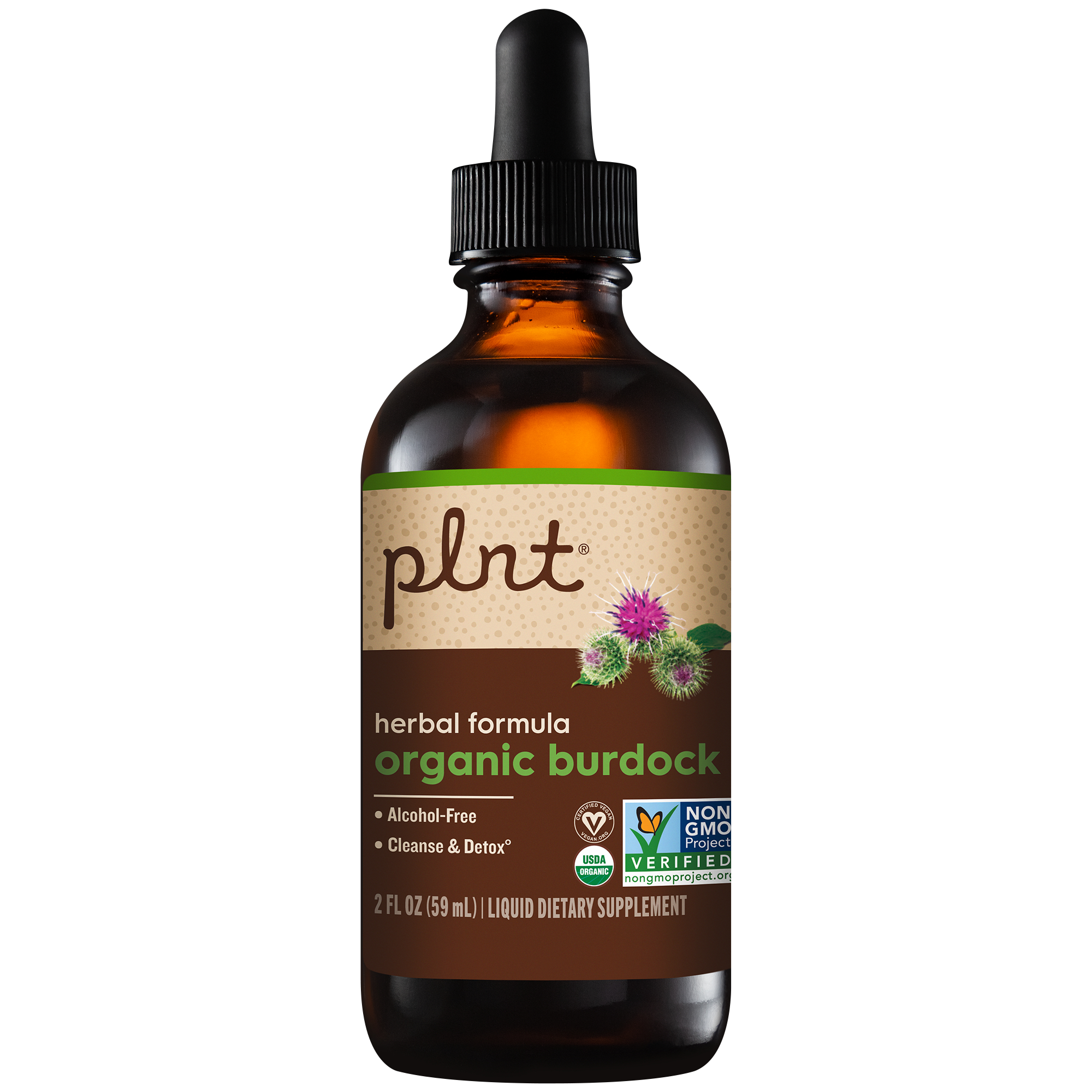 Organic Liquid Burdock  Cleanses  Detoxifies  AlcoholFree 2 fl oz