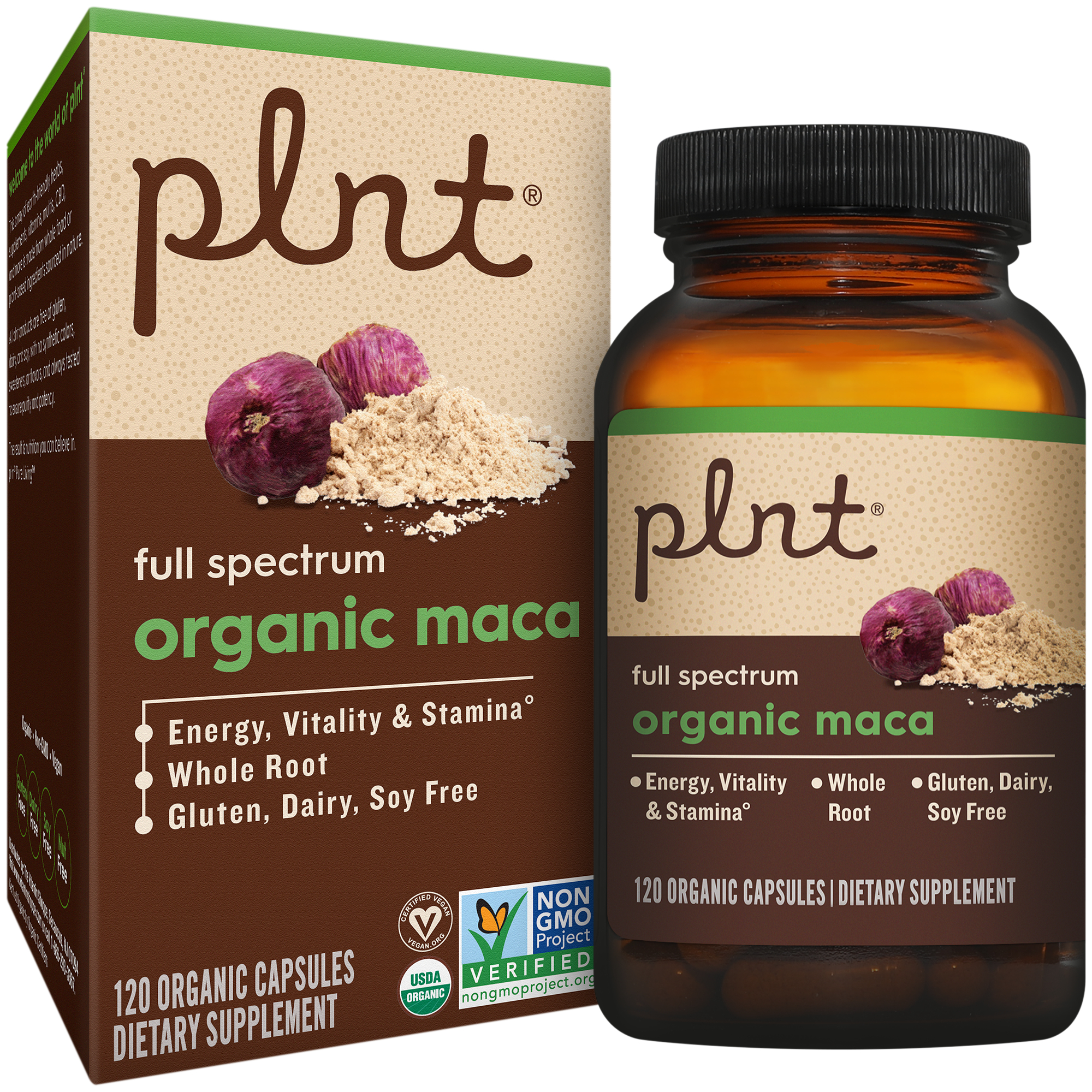 Organic Maca  Full Spectrum  Supports Energy Vitality and Stamina 120 Organic Capsules