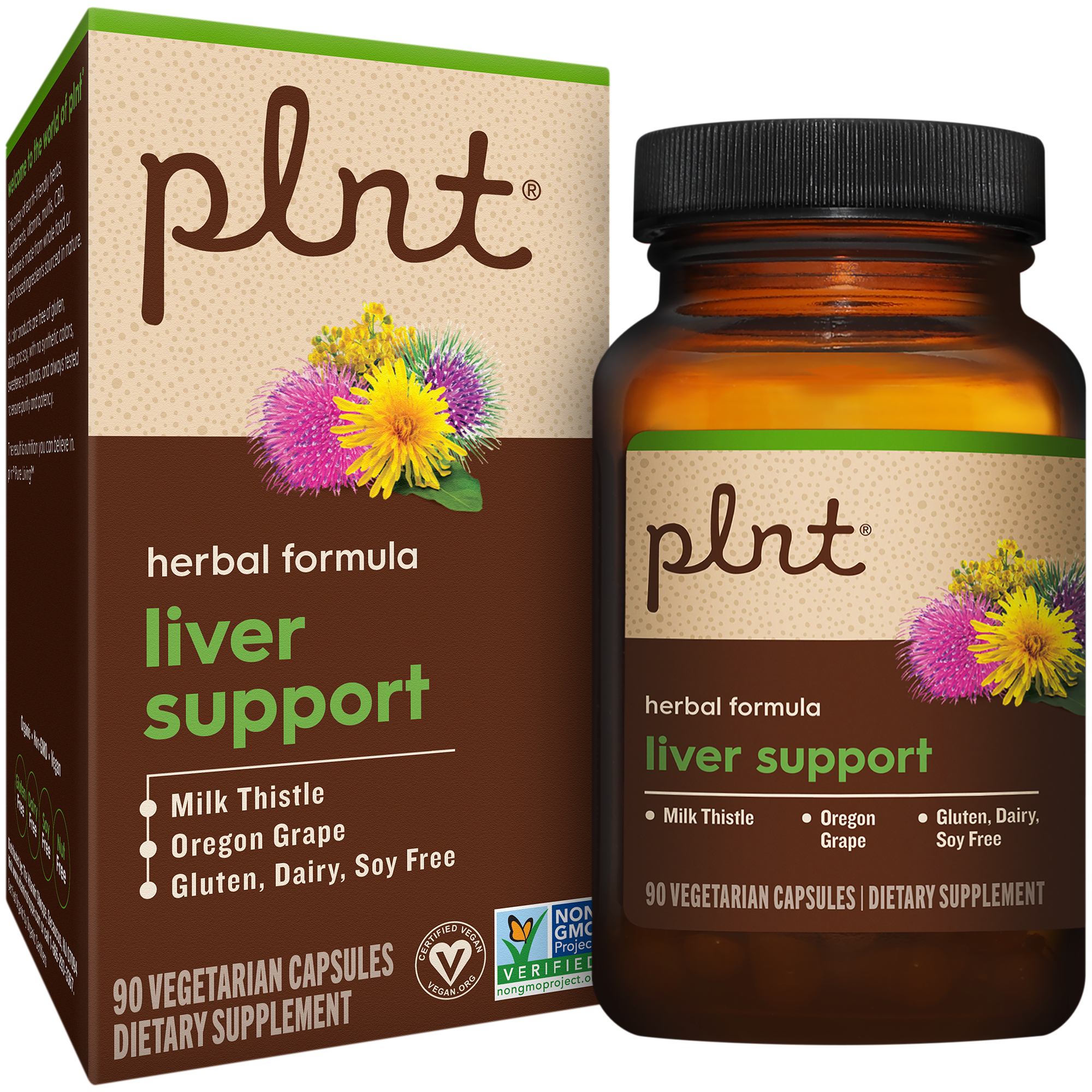 Liver Support  Herbal Formula with Milk Thistle  Oregon Grape 90 Vegetarian Capsules