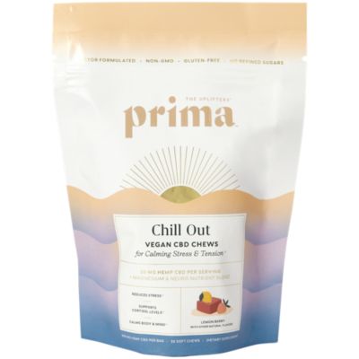 Chill Out Vegan CBD Hemp Extract Chews - 20mg per Serving - Lemon Berry (30  Chews) by Prima at the Vitamin Shoppe