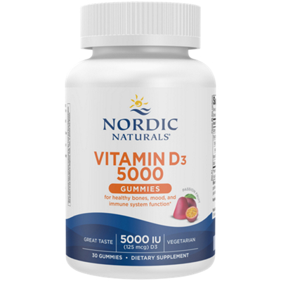 Vitamin D3 5000 Gummies – Bone, Mood, & Immune Support – 5,000 IU – Passionfruit (30 Gummies)
