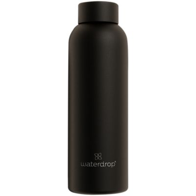 Steel Water Bottle - Double-Walled Stainless Steel - Black (20 Oz