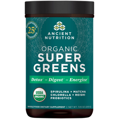 Organic Super Greens Powder - Superfood Formula to Detox, Digest & Energize (7.05 Oz. / 25 Servings)
