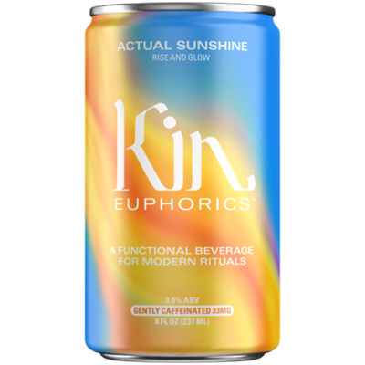 Kin Euphorics Non-Alcoholic Functional Beverage Drink - Actual Sunshine (4 Drinks, 8 Fl. Oz. Each)
