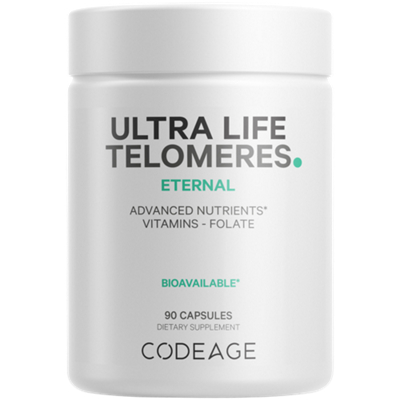 Ultra Life Telomeres Supplement - 5 MTHF Folate Vitamin B9, B12 Methylcobalamin, D3, L-Theanine (90 Capsules)