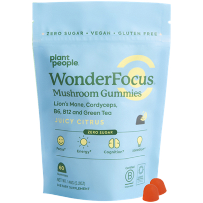 WonderFocus Mushroom Gummies with Lion's Mane - Juicy Citrus (60 Gummies)
