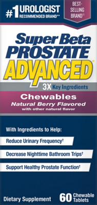 Super Beta Prostate Advanced Chewables - Natural Berry Flavored (60 Chewable Tablets)