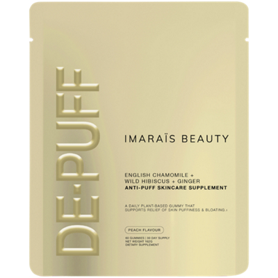 DEPUFF Anti-Puff Skincare Gummies with Ginger for Bloating Relief - Peach (60 Gummies)
