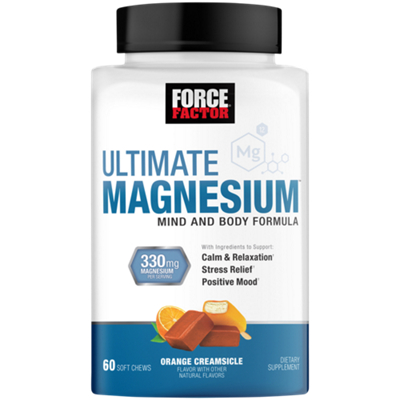 Ultimate Magnesium Soft Chews - Supports Calm & Relaxation and Stress Relief - Orange Creamsicle (60 Chews)