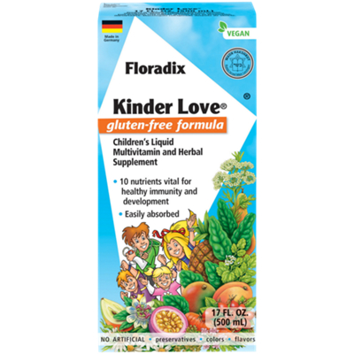 Kinder Love – Children's Liquid Multivitamin & Herbal Supplement – Gluten-Free Formula (17 fl. oz.)