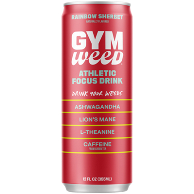 GYM WEED Athletic Focus Drink – Rainbow Sherbet (12 Drinks, 12 Fl Oz. Each)
