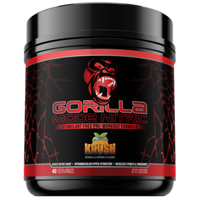 Gorilla Mode Nitric – Stimulant-Free Pre-Workout Formula – Gorilla Krush (1.50 lbs./40 Servings)