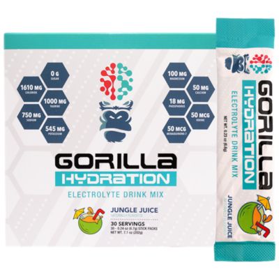 Gorilla Hydration – Electrolyte Drink Mix – Jungle Juice (30 Stick Packs)