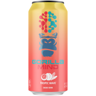 Gorilla Mind Energy Drink – Tropic Storm (12 Drinks, 16 fl. oz. Each) 