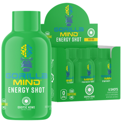 Gorilla Mind Energy Shot – Exotic Kiwi (6 Shots, 3 fl. oz. Each) 