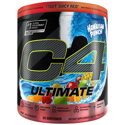 C4 Ultimate Pre-Workout Hawaiian Punch - Fruit Juicy Red (20 Servings)