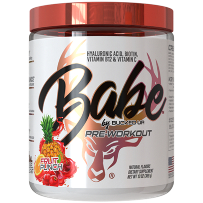 Babe Pre-Workout with Hyaluronic Acid, Biotin, Vitamin B12 & Vitamin C - Fruit Punch (13 Oz./ 30 Servings)
