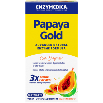 Papaya Gold Advanced Natural Enzyme Formula with Alfalfa - Papaya Mint (120 Tablets)
