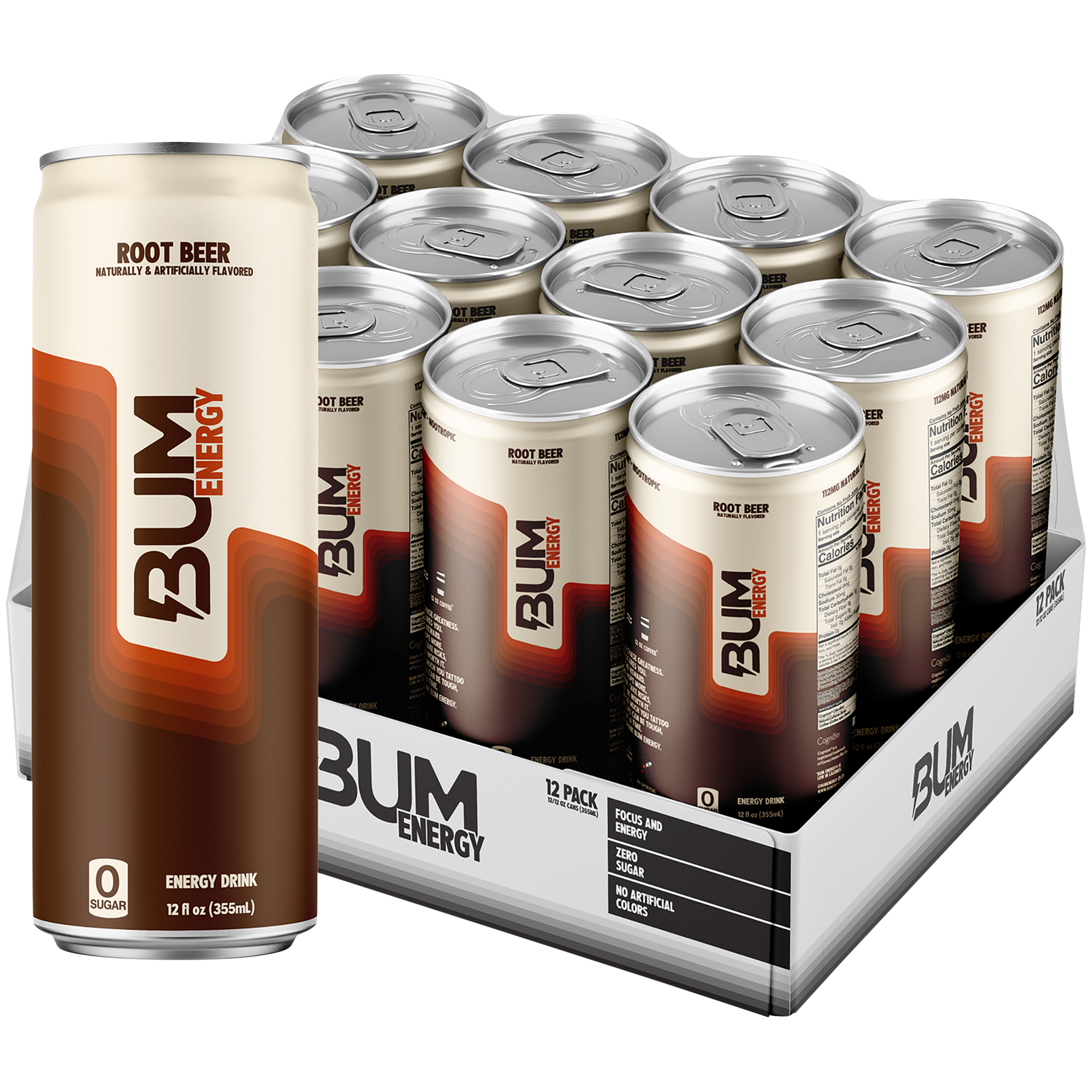 Energy Drink  Root Beer 12 Drinks 12 Fl Oz Each