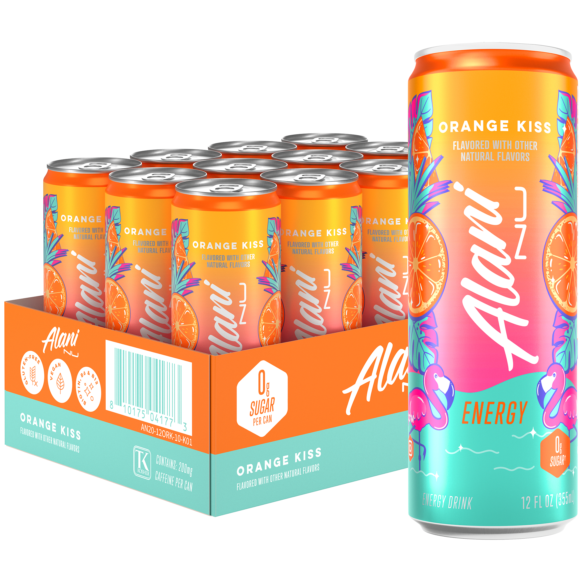 Energy Drink  Orange Kiss 12 Drinks  12 Fl Oz Each