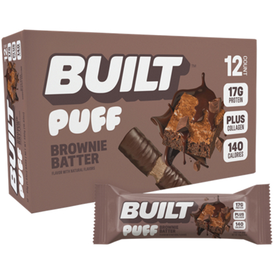 Built Puff Protein Bar - 15g Protein - Brownie Batter (12 Bars)
