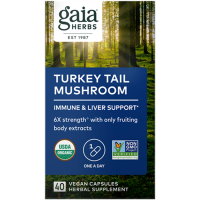 Organic Turkey Tail Mushroom for Immune & Liver Support (40 Capsules)