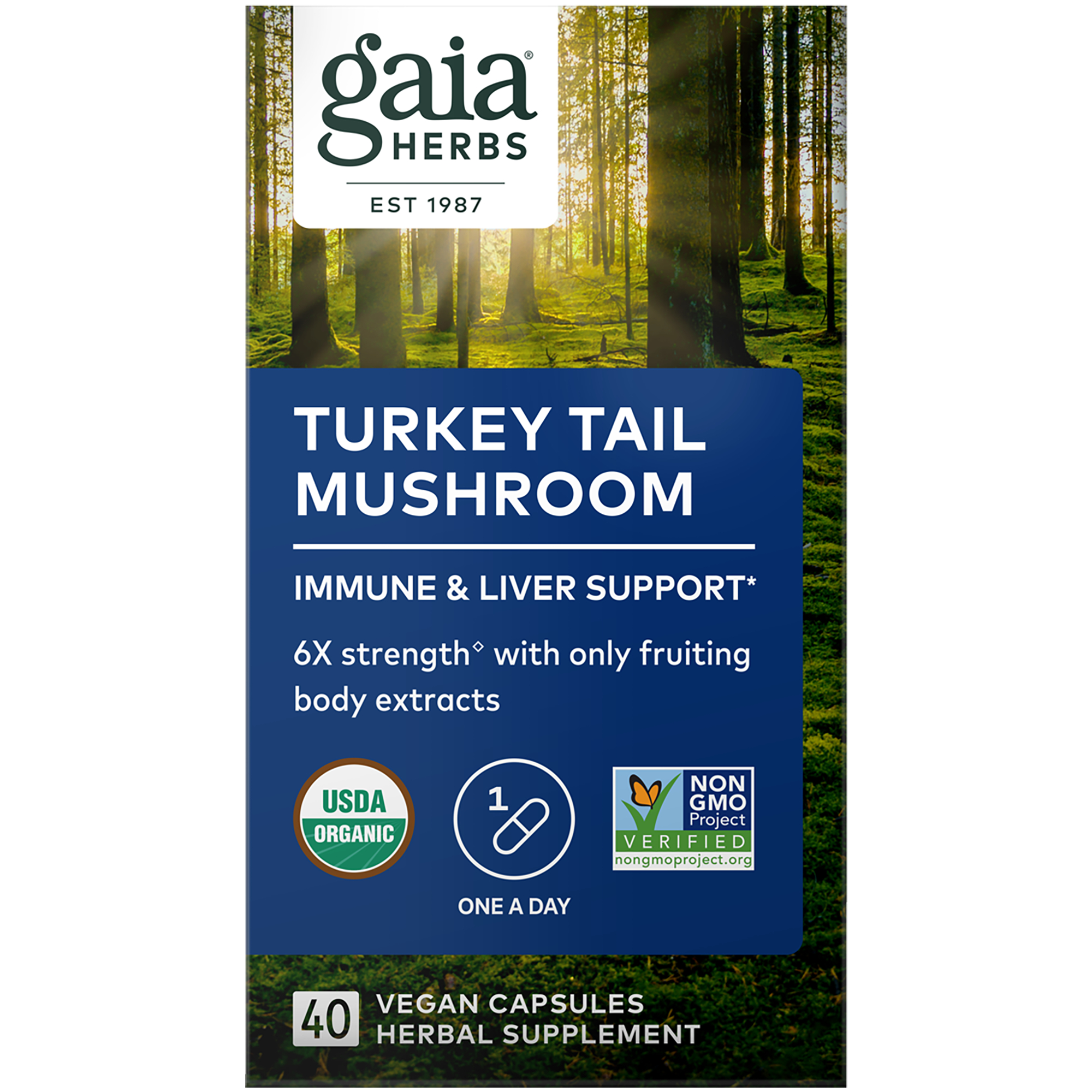 Organic Turkey Tail Mushroom for Immune  Liver Support 40 Capsules
