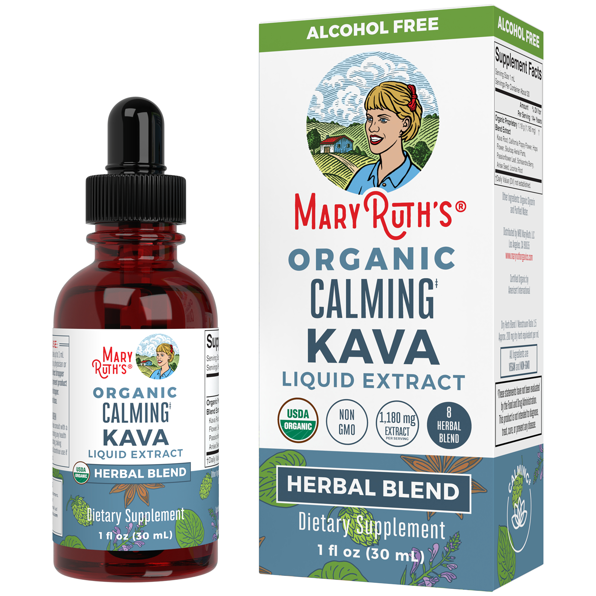 Organic Calming Kava Liquid Extract  Alcohol Free 1 Fl Oz