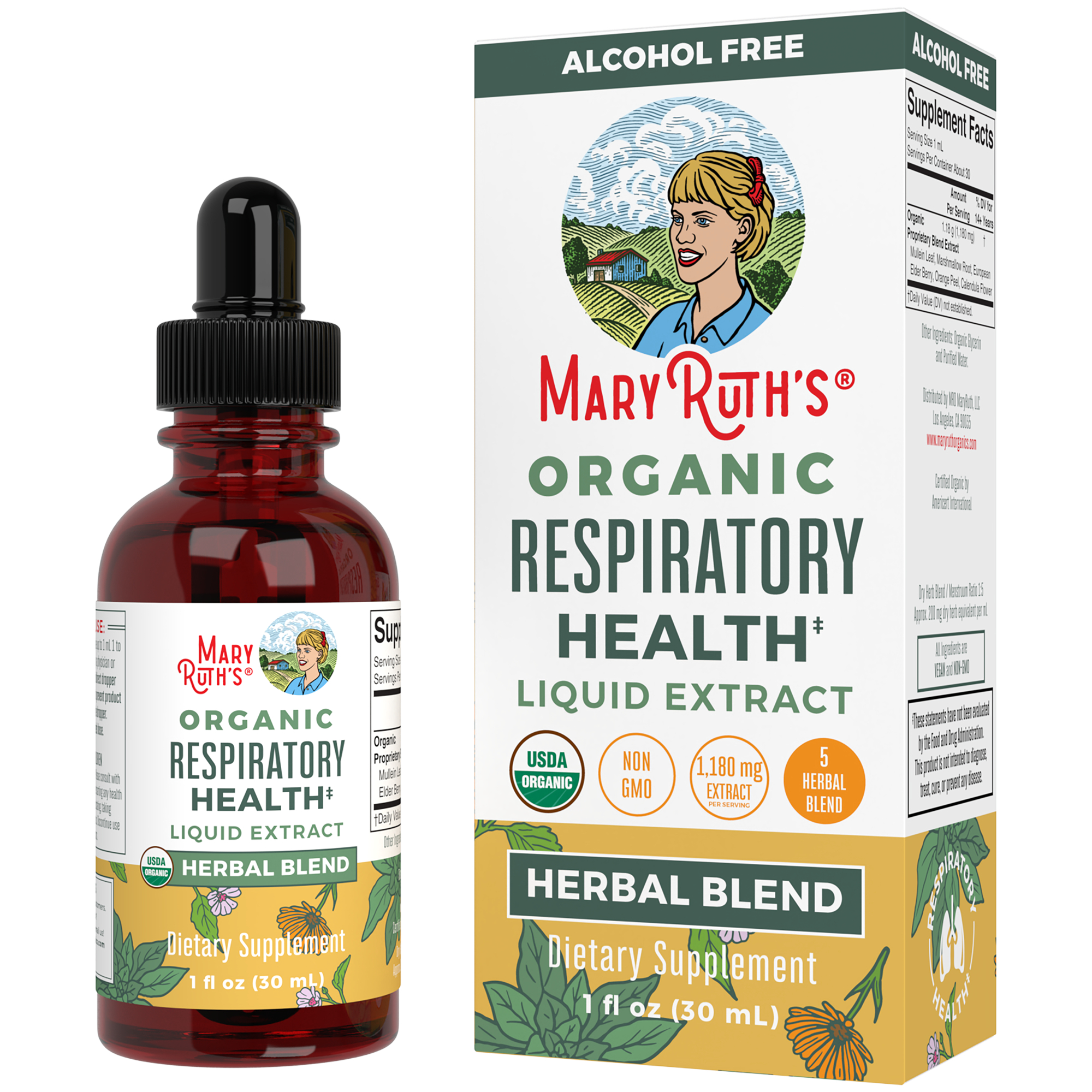 Organic Respiratory Health Liquid Extract  Alcohol Free 1 Fl Oz