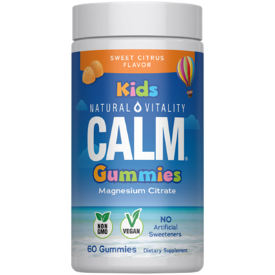 Calm Kids Magnesium Gummies - Stress Support - Sweet Citrus (60 Gummies)