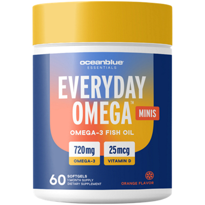 Everyday Omega Omega-3 Fish Oil Minis - 720mg Omega-3 - Orange (60 Softgels)