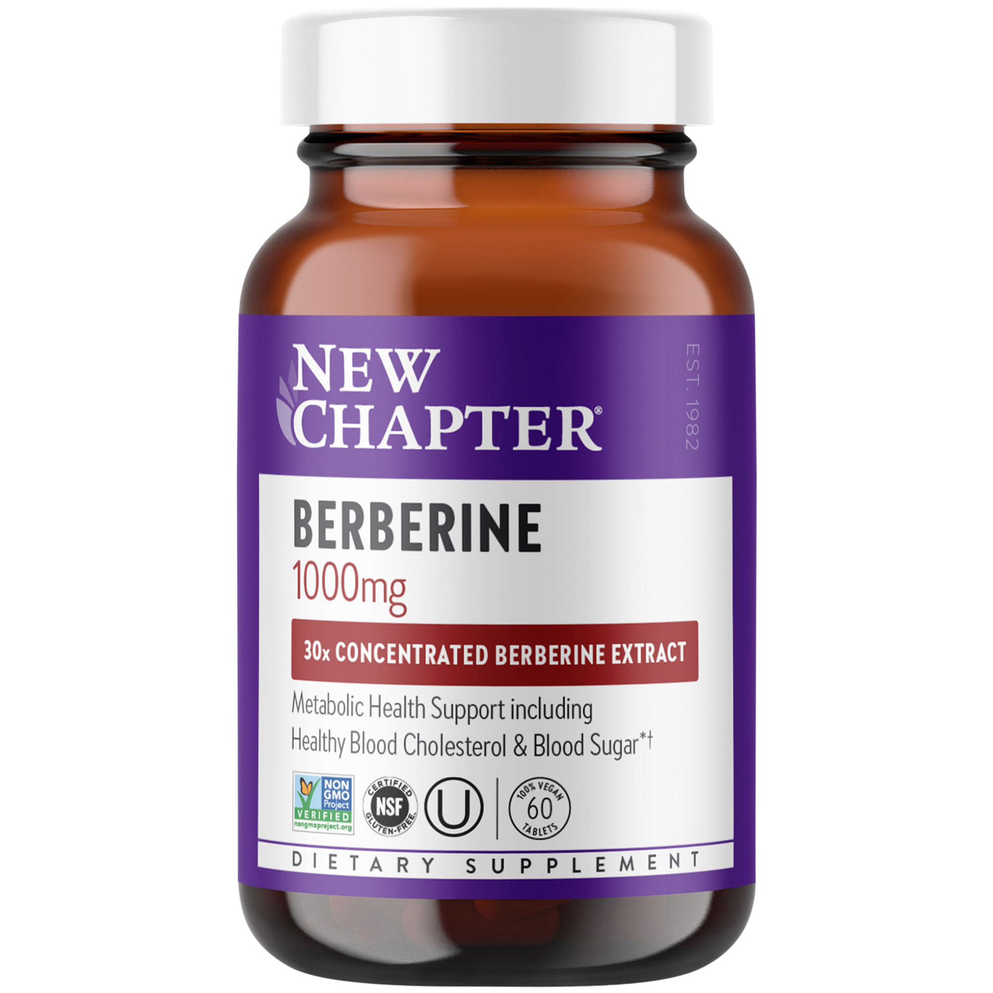 Berberine  Supports Healthy Blood Cholesterol  Blood Sugar  1000 MG 60 Tablets