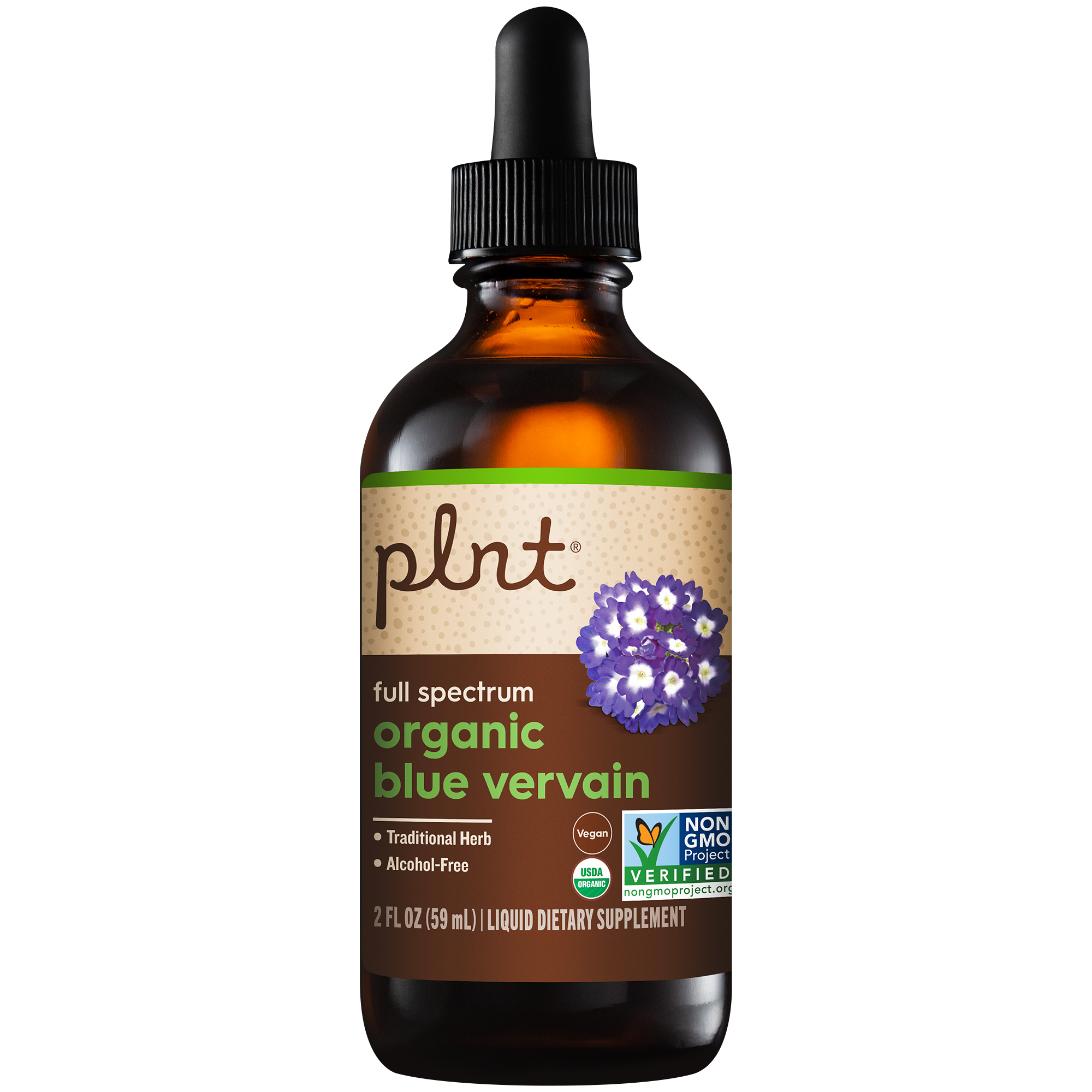 Organic Blue Vervain Liquid Extract  AlcoholFree 2 fl oz
