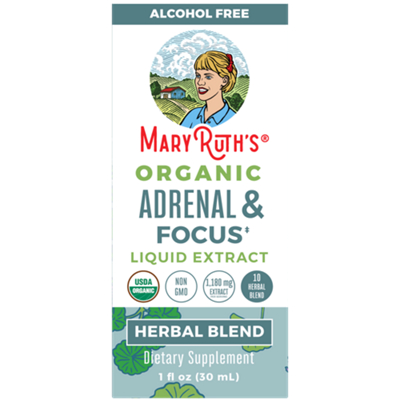 Organic Adrenal & Focus Liquid Extract - Herbal Blend - 1180MG Extract Per Serving (1 Fl Oz.)