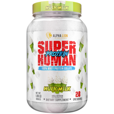 Superhuman 100% Whey Protein Isolate – Hulk Milk Vanilla Ice Cream (1.89 lbs./28 Servings)