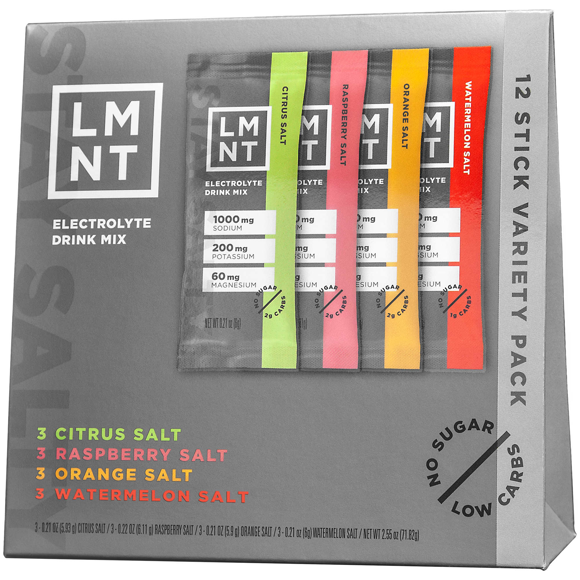 ZeroSugar Electrolyte Drink Mix  Assorted Flavors 12Stick Variety Pack