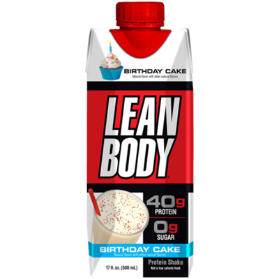 Lean Body Protein Shake - 40g Protein - Birthday Cake (17 Fl Oz. / 12 Drinks)