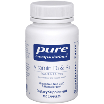 Vitamin D3 & K2 - Supports Bone & Vascular Health (120 Capsules)