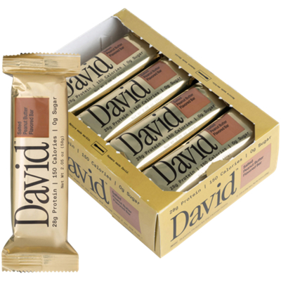 David Protein Bar - 28g Protein - Salted Peanut Butter (12 Bars)