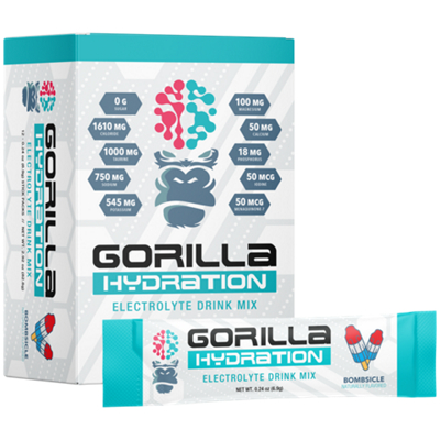 Gorilla Hydration – Electrolyte Drink Mix – Bombsicle (12 Stick Packs)