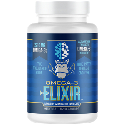 Omega 3 Elixir - Rancidity & Oxidation Inspected - Fish Oil Supplement (60 Softgels)