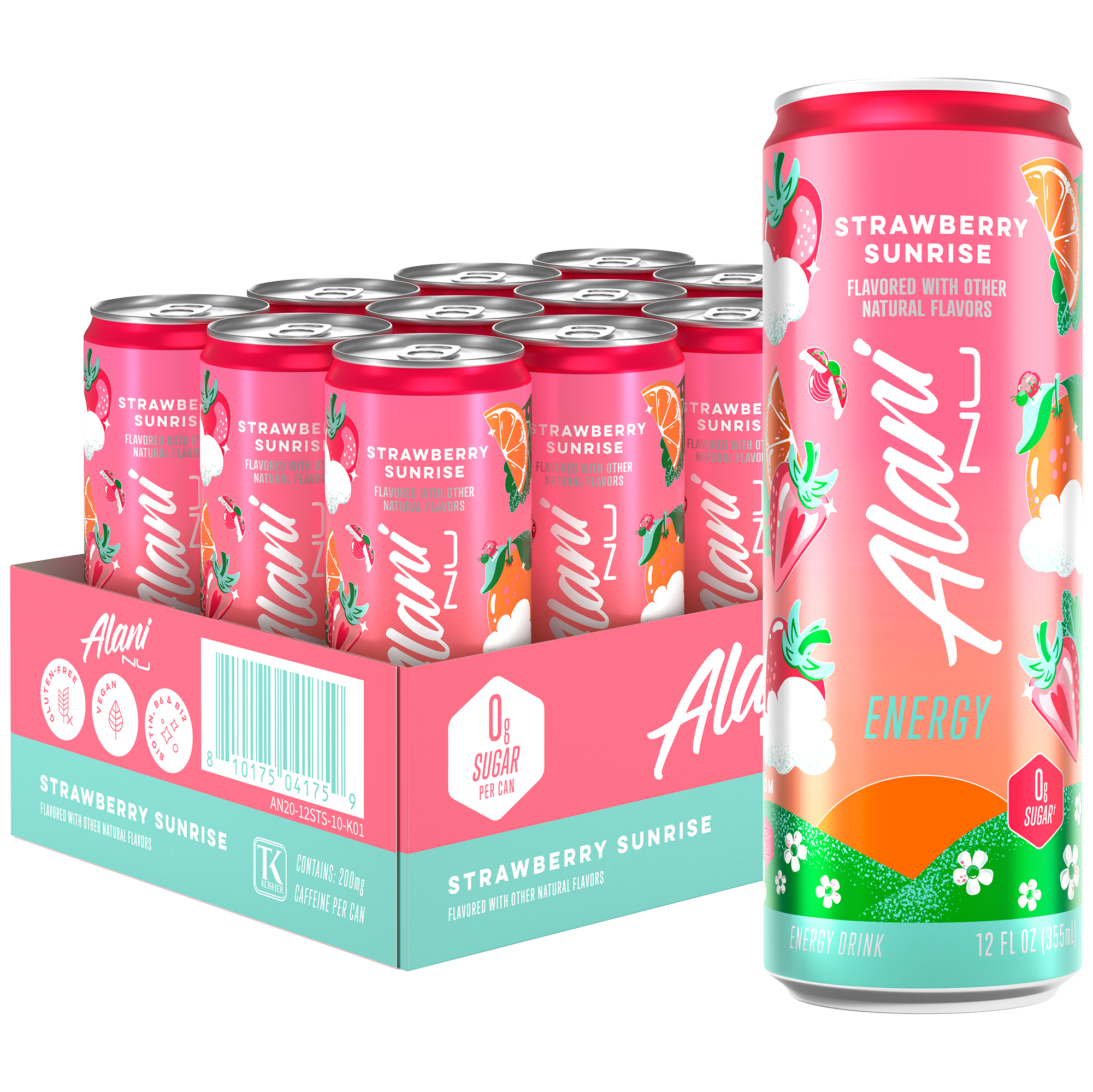 Energy Drink  Strawberry Sunrise 12 Drinks 12 Fl Oz Each