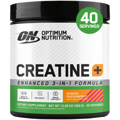 Creatine [+] Powder for Muscle Strength, Recovery & Brain Support – Orange Passionfruit (12.69 Oz / 40 Servings)