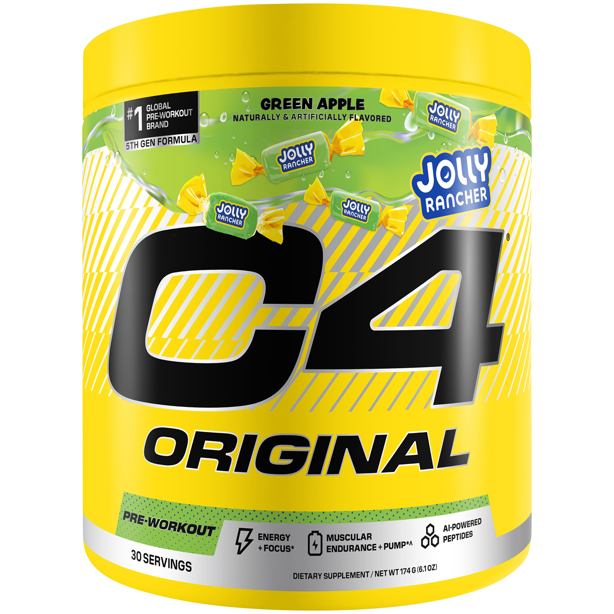 C4 Original PreWorkout  Jolly Rancher Green Apple 61 Oz  30 Servings