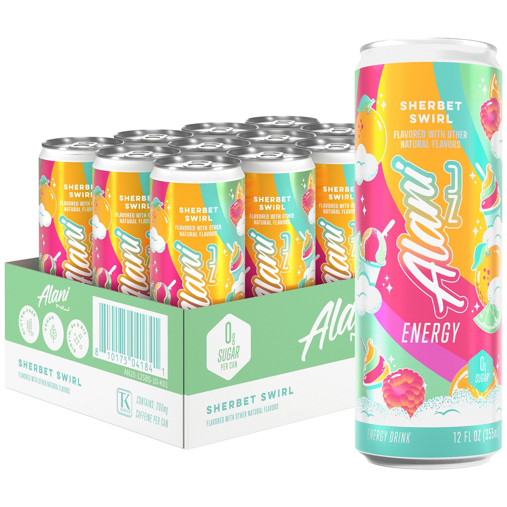 Energy Drink  Sherbet Swirl 12 Drinks 12 Fl Oz Each