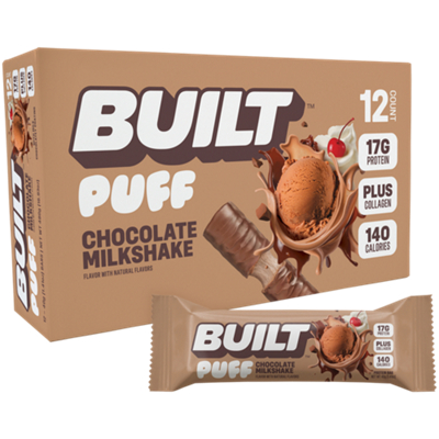 Built Puff Protein Bar - 15g Protein - Chocolate Milkshake (12 Bars)