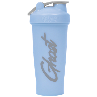 GHOST Shaker Bottle with Wire Whisk BlenderBall - Light Blue "Frost" (28 fl oz.)