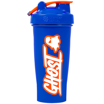 GHOST Shaker Bottle with Wire Whisk BlenderBall - Iconic Blue (28 fl oz.)