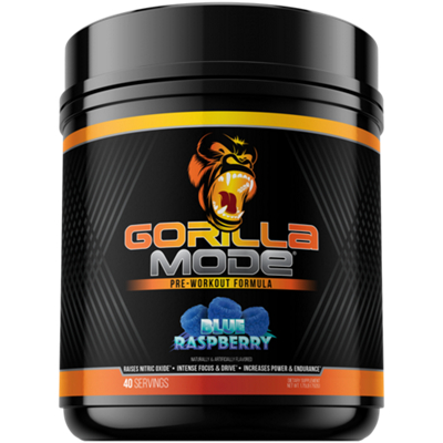 Gorilla Mode Pre-Workout Formula – Blue Raspberry (1.75 lbs./40 Servings)