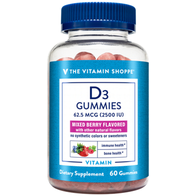 Vitamin D3 Gummies - Bone Health & Immune Support - 2,500 IU - Mixed Berry (60 Gummies)